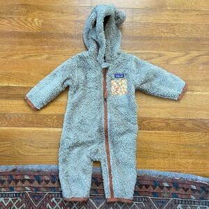 Patagonia Baby Furry Friends Fleece Bunting, Sz 6-12 month
